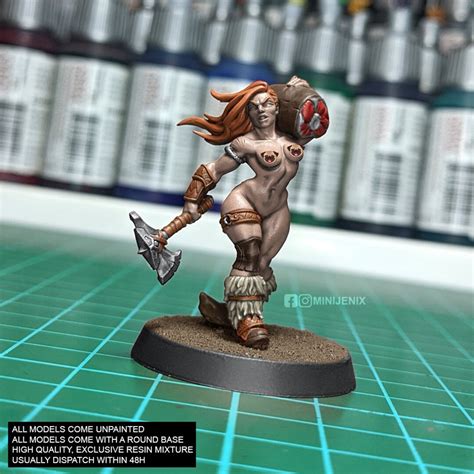 BARBARIAN GIRL Fantasy NSFW Dnd Tabletop Miniature Kit 28mm 32mm A92