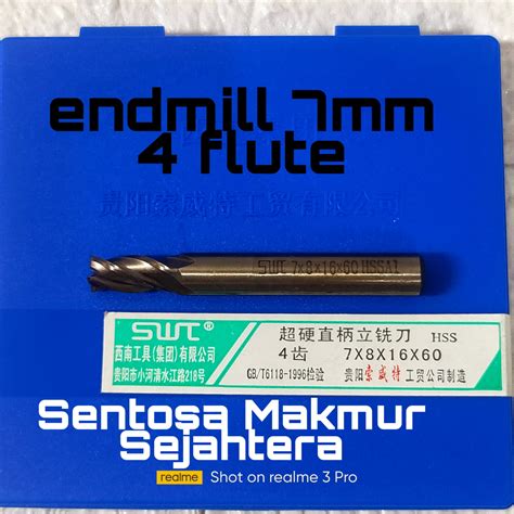 Endmill Mm Mata Bor Milling Bubut Flute Mata Bor Endmill Lazada