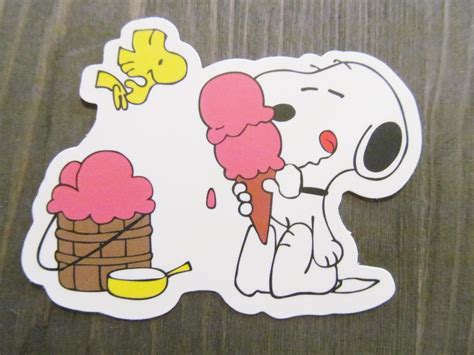 Snoopy Ice Cream Vinyl Sticker For Hydroflask Laptop Etc Etsy