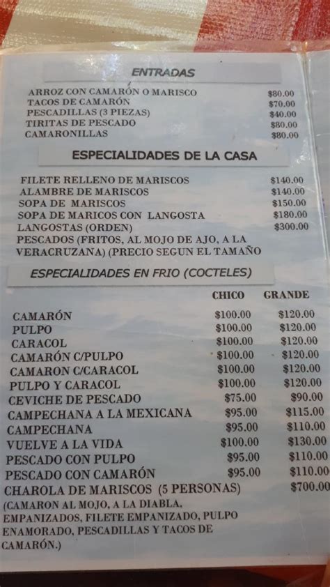 Menu At El Amigo Chava Restaurant Ometepec