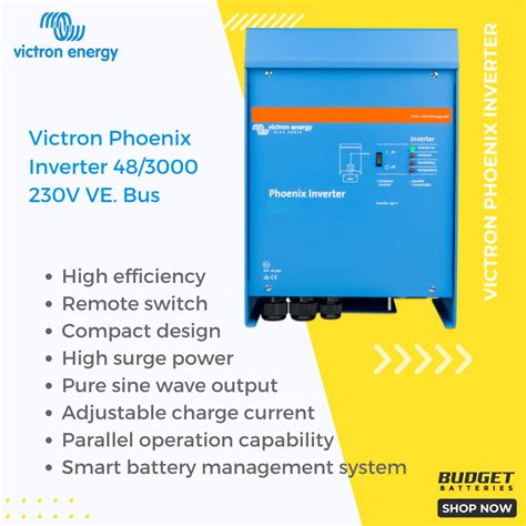 Victron Phoenix Inverter 483000 230v Ve Bus Budget Batteries