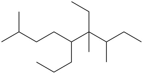 Draw 6 Ethyl 2 6 7 Trimethyl 5 Propylnonane Quizlet