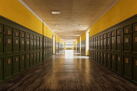 Premium Photo Aisle And Corridor In A School