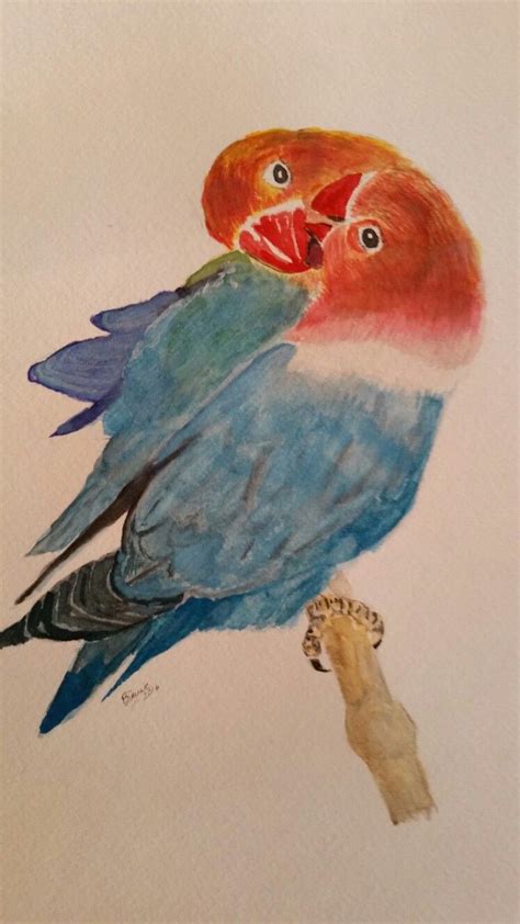 Watercolor Painting Of Love Birds By Brenda Sauve Bird Art Bird