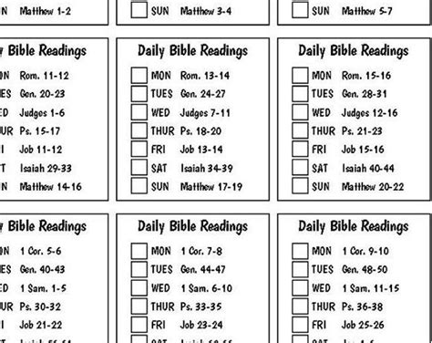 Printable Bible Reading Plan Cover To Cover Bible Reading In Etsy