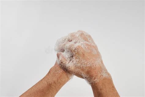 Man Washing Dirty Hands With Soap Close Up Stock Image Image Of Copy