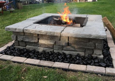 How To Build A Square Fire Pit With Concrete Blocks Encycloall