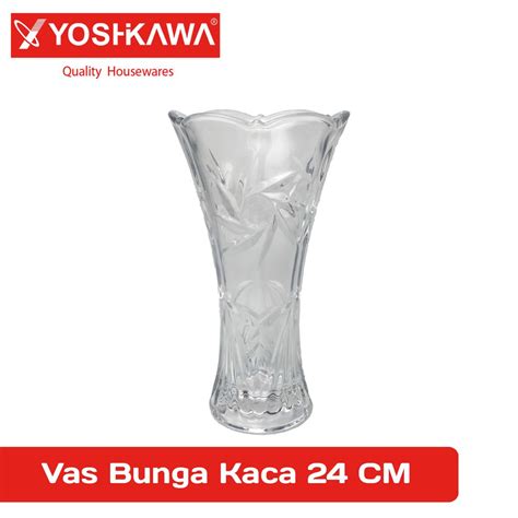 Jual YOSHIKAWA Vas Bunga Kaca Vas Pot Bunga Kaca Bening Transparan