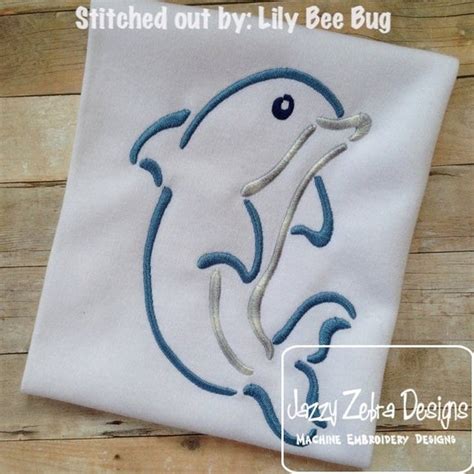 Dolphin Satin Stitch Machine Embroidery Design Jazzy Zebra
