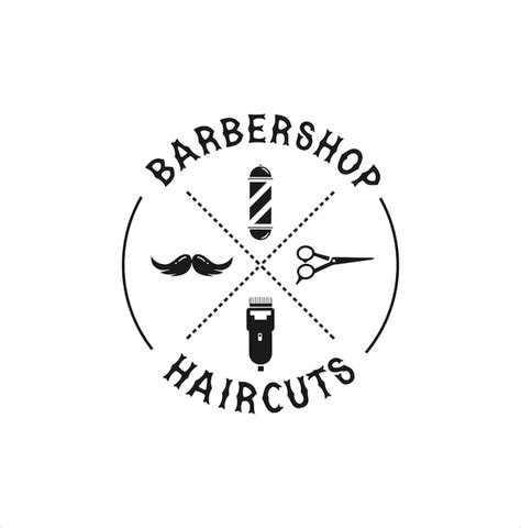 Logotipo Da Barbearia Emblema Servi O De Corte De Cabelo Vetor Premium