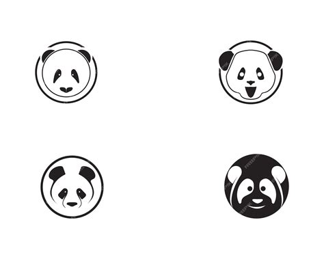 Premium Vector | Panda logo black and white head