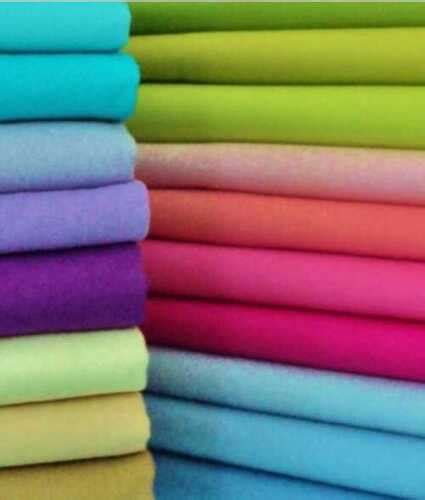 Blue Plain Cotton Fabric For Garments Easily Washable And Fade