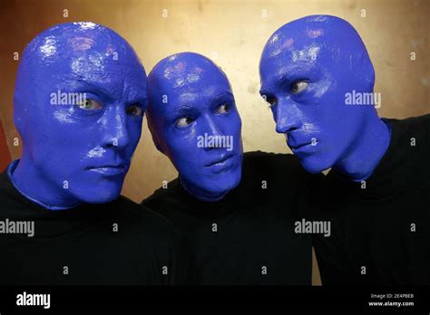 The Band Blue Man Group Aka Bmg Attends The Taping Of A Tv Show In La Plaine Saint Denis Near