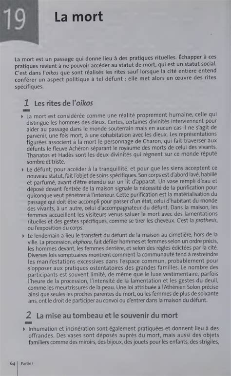 Histoire de la Grèce cours 19 La mort La mort La mort est un