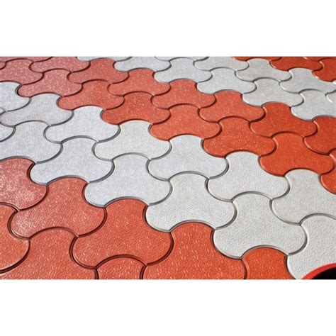 Concrete Outdoor Red And White Interlocking Paver Block For Pavement