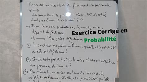 Probabilit Exercice Corrig En Probabilit Conditionnelle Youtube