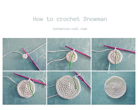 Crochet Snowman Applique Pattern | Bohemian Cat