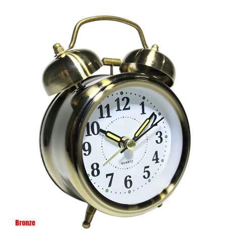 Bedside Traditional Classic Saxon Wind Up Double Bell Alarm Clock