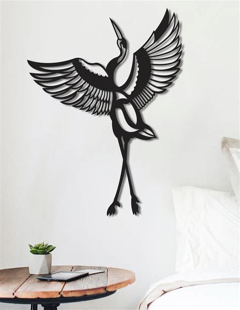 Majestic Crane Metal Wall Art, Bird Lover Gift, Flying Bird Wall