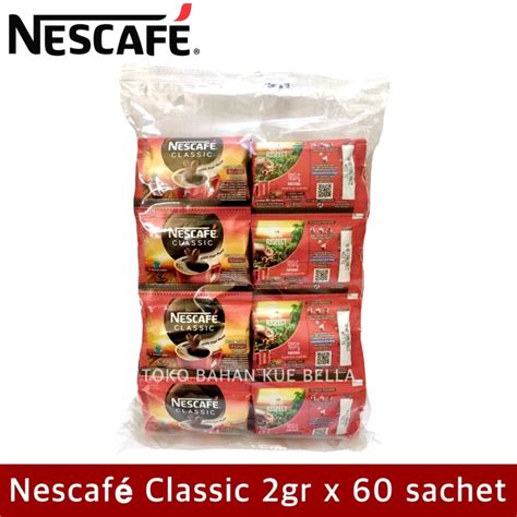 Jual Nescafe Classic 2gr X 60 Sachet 1 Pack 100 Kopi Robusta Murni