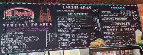 Menu At El Parian Taqueria Restaurant North Highlands Watt Ave