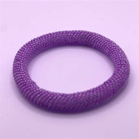 Maasai Glass Bead Bangle Purple Anqa Collective