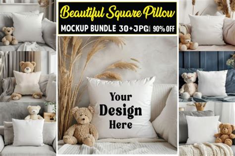 Beautiful Square Pillow Mockups Bundle Graphic By Bestmockupstore