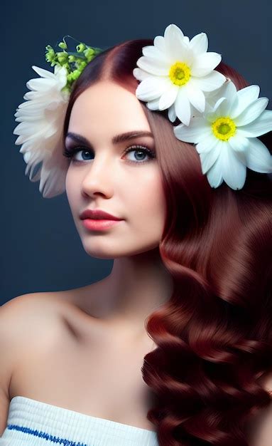 Premium Ai Image A Girl With A Flower Crown On Her Head