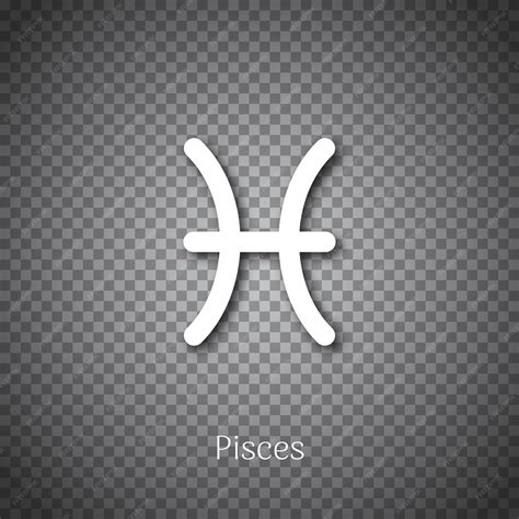 Premium Vector Pisces Astrological Symbol With Shadow Isolated On