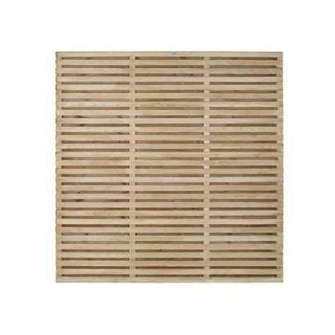 Forest Garden Pressure Treated Contemporary Double Slatted Fence Panel