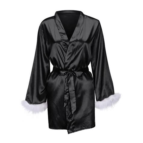Satin Soie Pyjamas Femmes Chemise De Nuit Lingerie Robes Sous V Tements V Tements De Nuit Plume