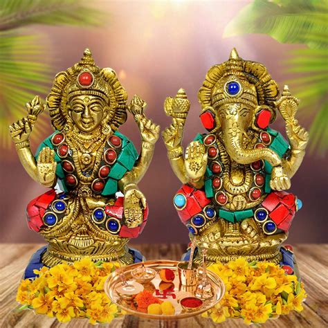 Buy Huge Basket Brass Laxmi Ganesha Idol Lakshmi Ganesh Statue For Good