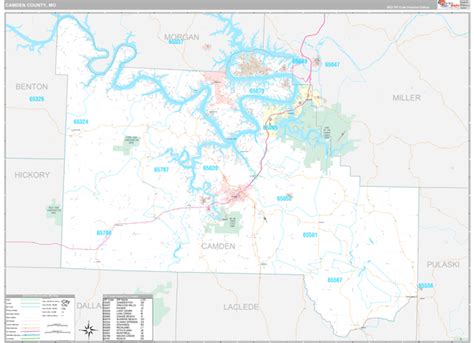 Camden County, MO Wall Map Premium Style by MarketMAPS - MapSales