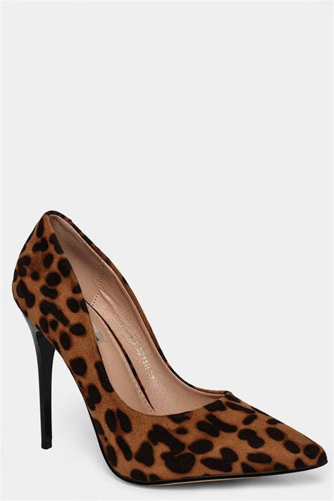Vegan Suede Leopard Print Stiletto Heels Singleprice