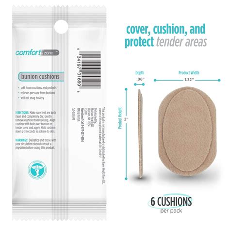 Comfort Zone Bunion Cushions - Reduce Friction for Sensitive Bunions