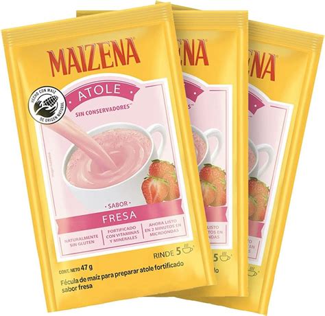 Maizena Fecula De Maiz Atole Sabor Fresa Sobres De G C U Amazon