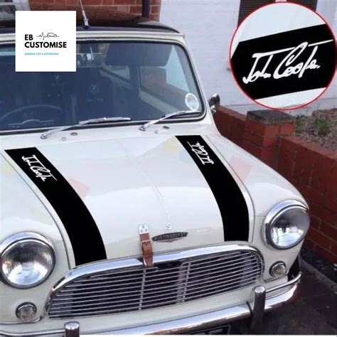 MINI Classic Car John Cooper Autograph Style Bonnet Stripes Etsy