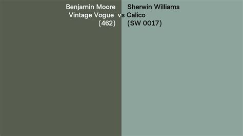 Benjamin Moore Vintage Vogue 462 Vs Sherwin Williams Calico Sw 0017