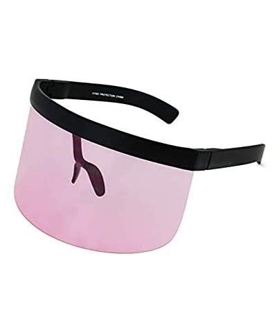 Futuristic Oversize Shield Visor Sunglasses Flat Top Mirrored Mono Lens