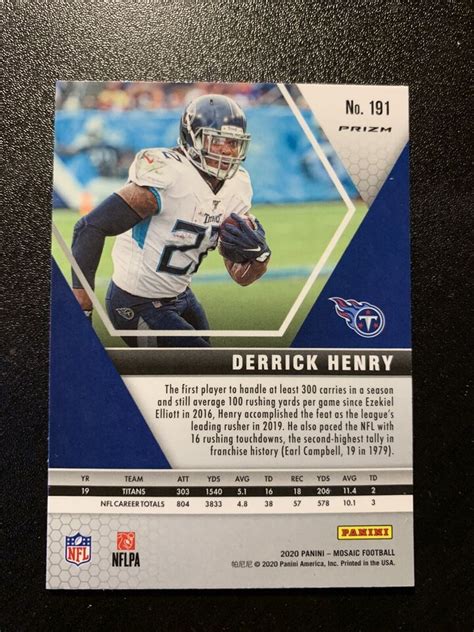 Panini Mosaic Derrick Henry Green Reactive Prizm Sp Titans Ebay