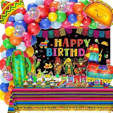 Mexican Party Decorations Fiesta Birthday Decorations For Girl Boy 112pcs Fiesta