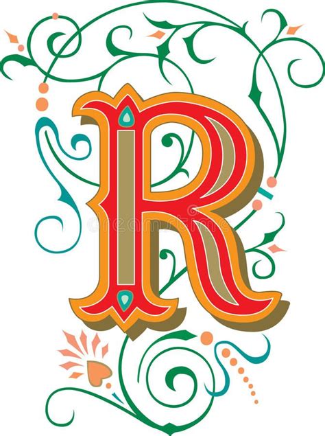 Ornamento Bonito Letra R Ilustra O Stock Alphabet Letters Design