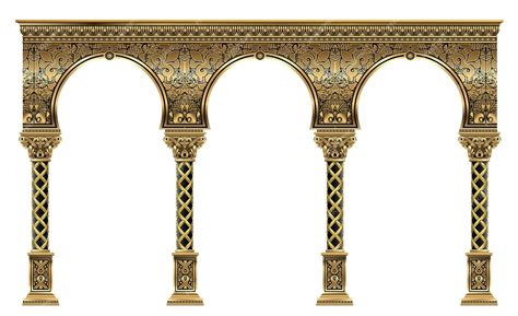 Premium Vector Golden Luxury Classic Arch With Columns The Portal In