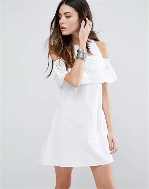 Asos Broderie Cold Shoulder Sundress Shop