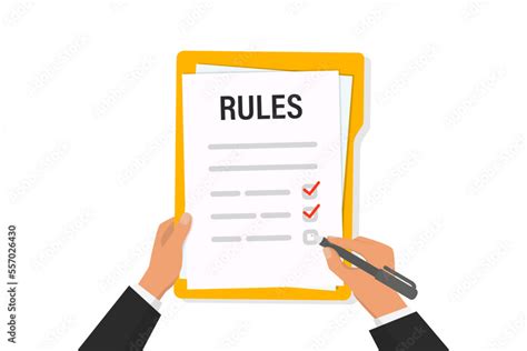 Rules Vector Illustration Checklist With Requirements Company Order