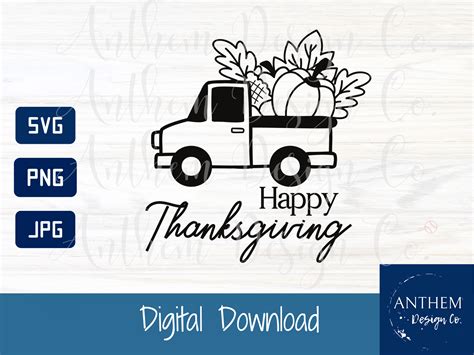 Happy Thanksgiving Truck Svg Graphic By Anthemdesigncompany · Creative