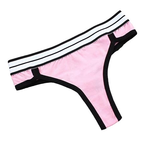 Qcmgmg Thong Panties Stretch Soft Cotton Sexy Underwear For Women No