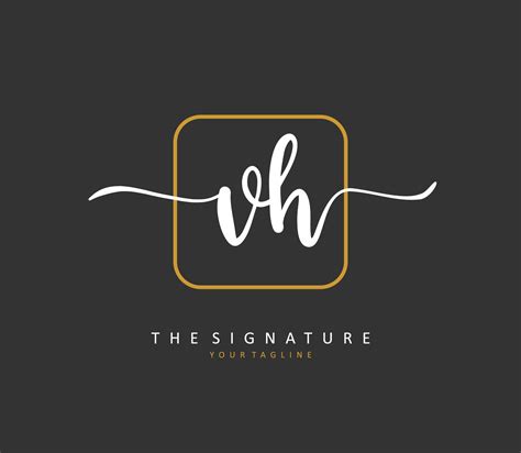 V H VH Initial Letter Handwriting And Signature Logo A Concept