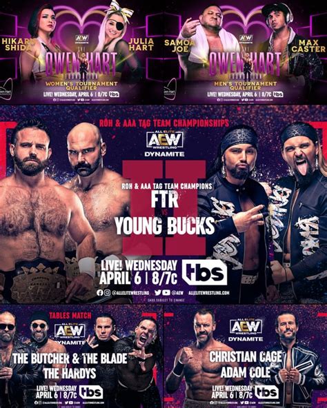 Updated Card For Aew Dynamite Tomorrow Night On Tbs Raewofficial