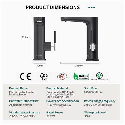 Chngto Tankless Instant Geyser 2 In 1 Cold And Hot Water Taps Faucet